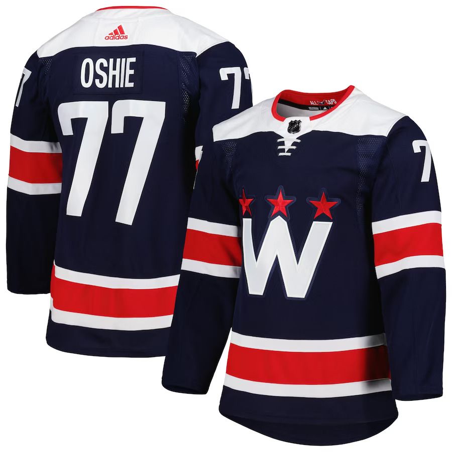 Men Washington Capitals 77 TJ Oshie adidas Navy Primegreen Authentic Pro Alternate Player NHL Jersey